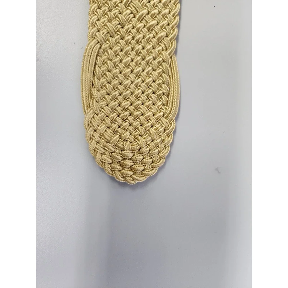 Lauren Ralph Lauren Belt Woven Weave Gold‎ D-Ring Adjustable Classic Style 43